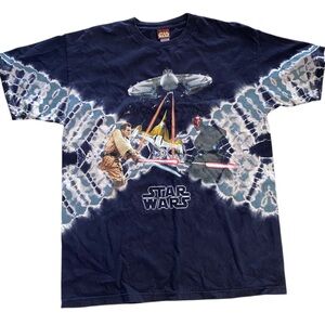 Vintage Star Wars Episode 1 Phantom Menace Tie 90s Dye Shirt Size XL Promo 1999